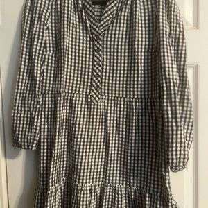 Black and White Checkered Kids Dress